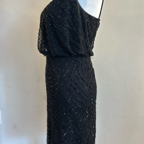 Elegant black beaded mini dress size 0 - Picture 8 of 16